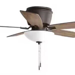 Melrose 52 in. Indoor LED Hugger Bronze Dry Rated Ceiling Fan with Light Kit and